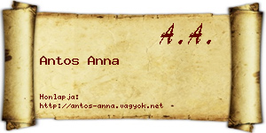 Antos Anna névjegykártya